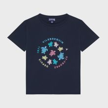 Vilebrequin - Tortue Multicolores T-shirt Aus Bio-baumwolle Für Jungen - T-shirt - Thomy - Blau - Größe 2 Vilebrequin - Tortue Multicolores T-shirt Aus Bio-baumwolle Für Jungen - T-shirt - Thomy - Blau - Größe 2