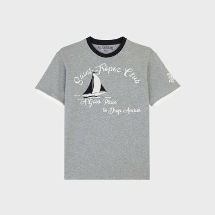 Vilebrequin - Yarn Dye Sail T-shirt Aus Baumwolle Für Herren - T-shirt - Portisol - Grau - Größe XL Vilebrequin - Yarn Dye Sail T-shirt Aus Baumwolle Für Herren - T-shirt - Portisol - Grau - Größe XL