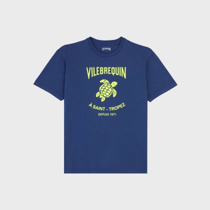 Vilebrequin - Gomy Baumwoll-t-shirt Mit Aufgedrucktem Logo Für Herren - T-shirt - Portisol - Blau - Größe M Vilebrequin - Gomy Baumwoll-t-shirt Mit Aufgedrucktem Logo Für Herren - T-shirt - Portisol - Blau - Größe M