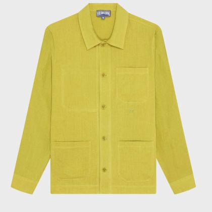 Vilebrequin - Solid Overshirt Aus Leinen Für Herren - Jacke - Corentin - Grün - Größe XL Vilebrequin - Solid Overshirt Aus Leinen Für Herren - Jacke - Corentin - Grün - Größe XL