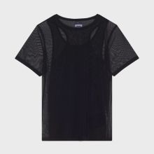 Vilebrequin - Solid T-shirt Mit Tüll Für Damen - T-shirt - Lillie - Schwarz - Größe L Vilebrequin - Solid T-shirt Mit Tüll Für Damen - T-shirt - Lillie - Schwarz - Größe L