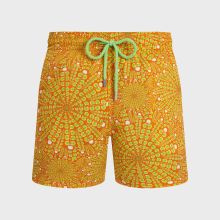Vilebrequin - Kurze Mosaic Urchin Stretch-badeshorts Für Herren - Bademode - Monrise - Orange - Größe XL Vilebrequin - Kurze Mosaic Urchin Stretch-badeshorts Für Herren - Bademode - Monrise - Orange - Größe XL