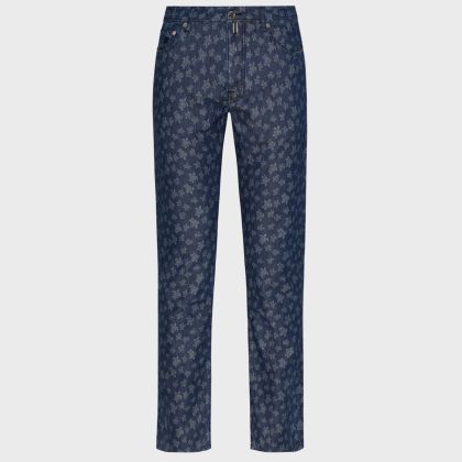 Vilebrequin - Ronde Des Tortues Jacquard Hose Aus Leichtem Denim Für Herren - Jeanshose - Gbetta18 - Blau - Größe 32 Vilebrequin - Ronde Des Tortues Jacquard Hose Aus Leichtem Denim Für Herren - Jeanshose - Gbetta18 - Blau - Größe 32