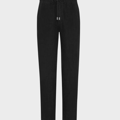 Vilebrequin - Weite Leinenhose Für Herren Einfarbig - Hose - Pacha - Schwarz - Größe XXL Vilebrequin - Weite Leinenhose Für Herren Einfarbig - Hose - Pacha - Schwarz - Größe XXL