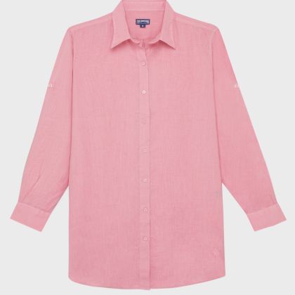 Vilebrequin - Solid Hemdkleid Aus Leinen Für Damen - Kleid - Fragance - Rosa - Größe XL Vilebrequin - Solid Hemdkleid Aus Leinen Für Damen - Kleid - Fragance - Rosa - Größe XL