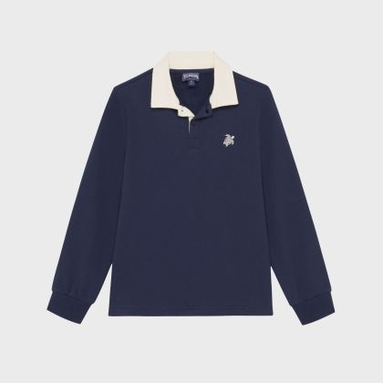 Vilebrequin - Zweifarbiges Polohemd Mit Langen Ärmeln Für Jungen - Polohemd - Gurby - Blau - Größe 4 Vilebrequin - Zweifarbiges Polohemd Mit Langen Ärmeln Für Jungen - Polohemd - Gurby - Blau - Größe 4