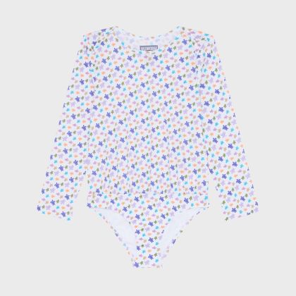 Vilebrequin - Micro Ronde Des Tortues Rashguard-badeanzug Für Mädchen - Rashguard - Galaxie - Weiss - Größe 6 Vilebrequin - Micro Ronde Des Tortues Rashguard-badeanzug Für Mädchen - Rashguard - Galaxie - Weiss - Größe 6