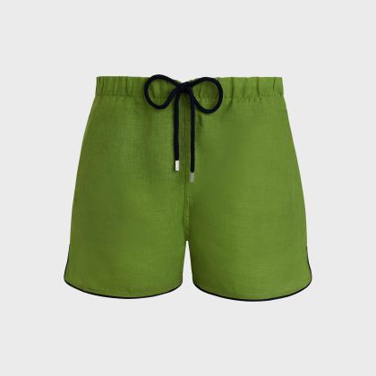 Vilebrequin - Solid Badeshorts Aus Leinen Für Herren - Bademode - Maurice - Grün - Größe XL Vilebrequin - Solid Badeshorts Aus Leinen Für Herren - Bademode - Maurice - Grün - Größe XL