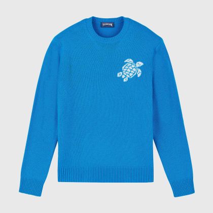 Vilebrequin - Turtle Rundhalspullover Aus Baumwolle Und Kaschmir Für Herren - Pullover - Rayol - Blau - Größe XXL Vilebrequin - Turtle Rundhalspullover Aus Baumwolle Und Kaschmir Für Herren - Pullover - Rayol - Blau - Größe XXL
