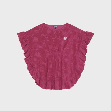 Vilebrequin - Frottee-poncho Mit Jacquard-rosen Für Mädchen - Poncho - Granita - Rot - Größe 6/10 Vilebrequin - Frottee-poncho Mit Jacquard-rosen Für Mädchen - Poncho - Granita - Rot - Größe 6/10