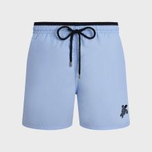 Vilebrequin - Zweifarbige Solid Bicolore Badeshorts Für Herren - Bademode - Moka - Blau - Größe M Vilebrequin - Zweifarbige Solid Bicolore Badeshorts Für Herren - Bademode - Moka - Blau - Größe M