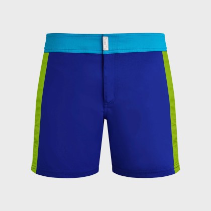 Vilebrequin - Color Block Stretch-badeshorts Mit Flachem Bund Für Herren - Bademode - Merle - Blau - Größe M Vilebrequin - Color Block Stretch-badeshorts Mit Flachem Bund Für Herren - Bademode - Merle - Blau - Größe M