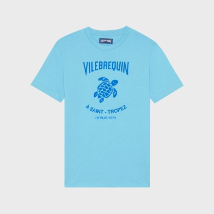 Vilebrequin - Baumwoll-t-shirt Mit Aufgedrucktem Kontrastlogo Aus Gummi Für Herren - T-shirt - Portisol - Blau - Größe XL Vilebrequin - Baumwoll-t-shirt Mit Aufgedrucktem Kontrastlogo Aus Gummi Für Herren - T-shirt - Portisol - Blau - Größe XL