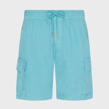 Vilebrequin - Einfarbige Leinen-bermudashorts Mit Cargotaschen Für Herren - Bermuda - Baie - Violett - Größe M Vilebrequin - Einfarbige Leinen-bermudashorts Mit Cargotaschen Für Herren - Bermuda - Baie - Violett - Größe M
