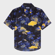 Vilebrequin - Coral Reef Bowling-hemd Aus Seide Für Herren - Hemd - Courbis - Schwarz - Größe XXXL Vilebrequin - Coral Reef Bowling-hemd Aus Seide Für Herren - Hemd - Courbis - Schwarz - Größe XXXL