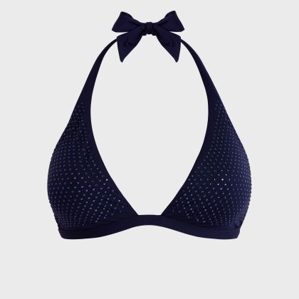 Vilebrequin - Neckholder-bikinioberteil Mit Strass Für Damen - Bademode - Flecha - Blau - Größe M Vilebrequin - Neckholder-bikinioberteil Mit Strass Für Damen - Bademode - Flecha - Blau - Größe M