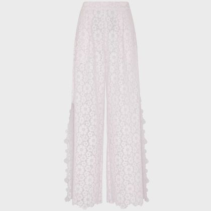 Vilebrequin - Damenhose Aus Blumenspitze - Hose - Prune - Weiss - Größe L Vilebrequin - Damenhose Aus Blumenspitze - Hose - Prune - Weiss - Größe L