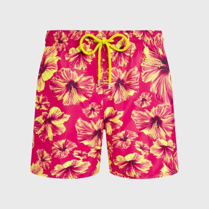 Vilebrequin - Ultraleichte Und Verstaubare Macro Hibiscus Badeshorts Für Herren - Bademode - Mahina - Rosa - Größe L Vilebrequin - Ultraleichte Und Verstaubare Macro Hibiscus Badeshorts Für Herren - Bademode - Mahina - Rosa - Größe L