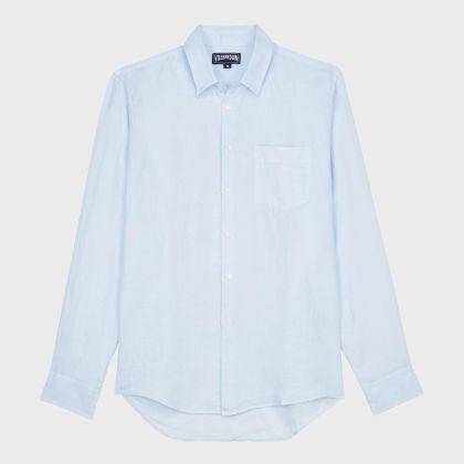 Vilebrequin - Einfarbiges Hemd Aus Leinen Für Herren - Hemd - Caroubis - Blau - Größe XXXL Vilebrequin - Einfarbiges Hemd Aus Leinen Für Herren - Hemd - Caroubis - Blau - Größe XXXL