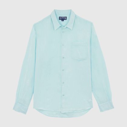 Vilebrequin - Natural Dye Leinenhemd Für Herren - Hemd - Caroubis - Blau - Größe XL Vilebrequin - Natural Dye Leinenhemd Für Herren - Hemd - Caroubis - Blau - Größe XL