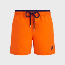 Vilebrequin - Zweifarbige Solid Bicolore Badeshorts Für Herren - Bademode - Moka - Orange - Größe S Vilebrequin - Zweifarbige Solid Bicolore Badeshorts Für Herren - Bademode - Moka - Orange - Größe S