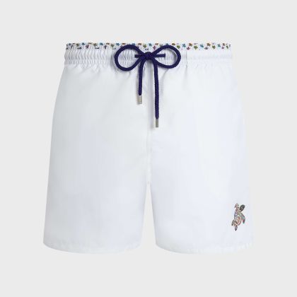 Vilebrequin - Zweifarbige Micro Ronde Des Tortues Badeshorts Für Herren - Bademode - Moka - Weiss - Größe XL Vilebrequin - Zweifarbige Micro Ronde Des Tortues Badeshorts Für Herren - Bademode - Moka - Weiss - Größe XL