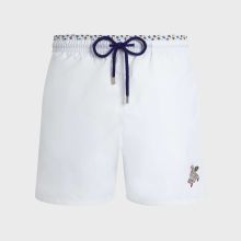 Vilebrequin - Zweifarbige Micro Ronde Des Tortues Badeshorts Für Herren - Bademode - Moka - Weiss - Größe XS Vilebrequin - Zweifarbige Micro Ronde Des Tortues Badeshorts Für Herren - Bademode - Moka - Weiss - Größe XS