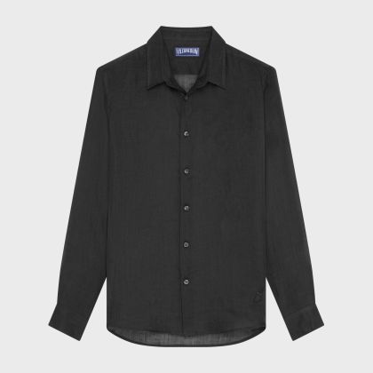 Vilebrequin - Solid Hemd Aus Ramie Für Herren - Hemd - Caracal - Schwarz - Größe XL Vilebrequin - Solid Hemd Aus Ramie Für Herren - Hemd - Caracal - Schwarz - Größe XL