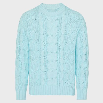 Vilebrequin - Herren Zopfmuster-baumwollpullover - Pullover - Philippe - Blau - Größe XXL Vilebrequin - Herren Zopfmuster-baumwollpullover - Pullover - Philippe - Blau - Größe XXL