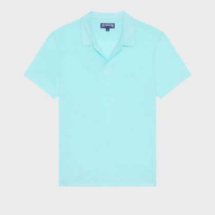 Vilebrequin - Einfarbiges Polohemd Aus Leinenjersey Für Herren - Polohemd - Pyramid - Blau - Größe XXXL Vilebrequin - Einfarbiges Polohemd Aus Leinenjersey Für Herren - Polohemd - Pyramid - Blau - Größe XXXL