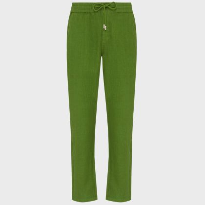 Vilebrequin - Solid Gerade Geschnittene Leinenhose Für Herren - Hose - Parc - Grün - Größe L Vilebrequin - Solid Gerade Geschnittene Leinenhose Für Herren - Hose - Parc - Grün - Größe L