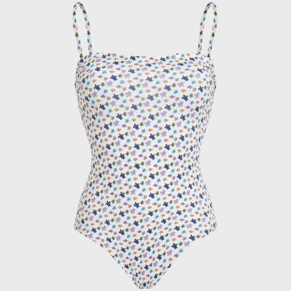 Vilebrequin - Micro Ronde Des Tortues Bustier-badeanzug Für Damen - Bademode - Facette - Weiss - Größe L Vilebrequin - Micro Ronde Des Tortues Bustier-badeanzug Für Damen - Bademode - Facette - Weiss - Größe L