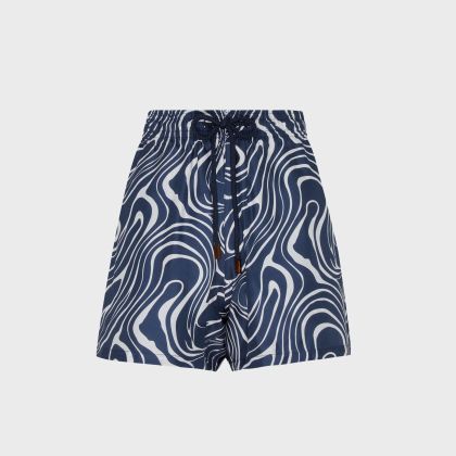 Vilebrequin - Waves Bermudashorts Aus Seide Für Damen - Bermuda - Lika - Blau - Größe M Vilebrequin - Waves Bermudashorts Aus Seide Für Damen - Bermuda - Lika - Blau - Größe M