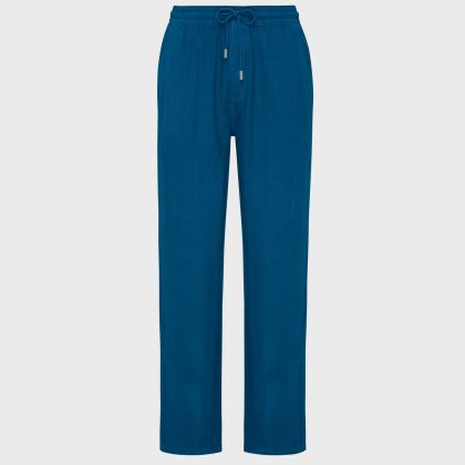 Vilebrequin - Solid Weite Leinenhose Für Herren - Hose - Pacha - Blau - Größe M Vilebrequin - Solid Weite Leinenhose Für Herren - Hose - Pacha - Blau - Größe M