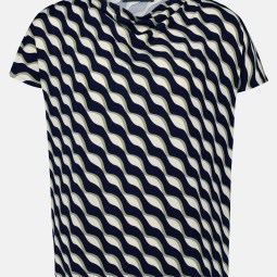 Printshirt mit Wasserfallausschnitt Printshirt mit Wasserfallausschnitt