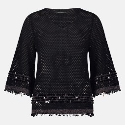 Strickpullover mit Lochmuster Strickpullover mit Lochmuster