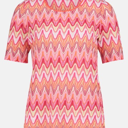 Spitzenshirt mit Rippbündchen Spitzenshirt mit Rippbündchen