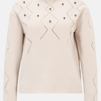 Strickpullover mit Schmucksteinen Strickpullover mit Schmucksteinen