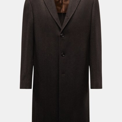 Stile Latino - Herren - Cashmere Mantel %27Cuenea%27 braun/schwarz gemustert Stile Latino - Herren - Cashmere Mantel %27Cuenea%27 braun/schwarz gemustert