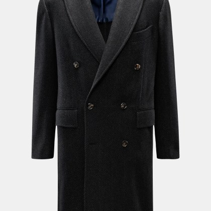 Stile Latino - Herren - Cashmere Mantel %27Eros%27 dunkelgrau/schwarz gemustert Stile Latino - Herren - Cashmere Mantel %27Eros%27 dunkelgrau/schwarz gemustert