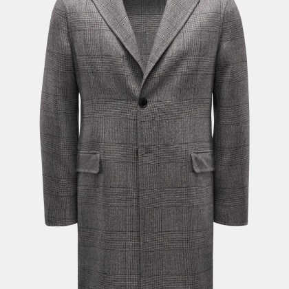 Manzoni 24 - Herren - Wollmantel %27Gal%27 schwarz/weiß kariert Manzoni 24 - Herren - Wollmantel %27Gal%27 schwarz/weiß kariert