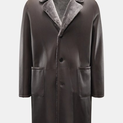 Manzoni 24 - Herren - Lammfellmantel graubraun Manzoni 24 - Herren - Lammfellmantel graubraun