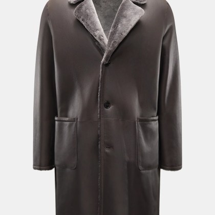 Manzoni 24 - Herren - Lammfellmantel graubraun Manzoni 24 - Herren - Lammfellmantel graubraun