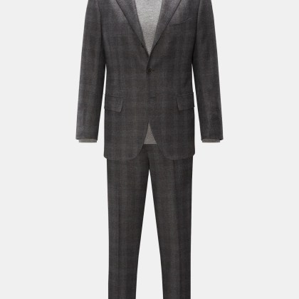 Cesare Attolini - Herren - Anzug %27Drop 7%27 anthrazit/grau/braun kariert Cesare Attolini - Herren - Anzug %27Drop 7%27 anthrazit/grau/braun kariert