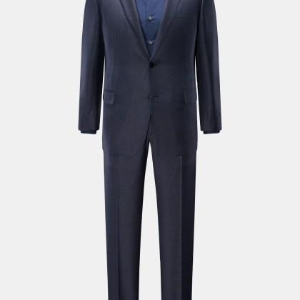 Belvest - Herren - Anzug graublau meliert/schwarz kariert Belvest - Herren - Anzug graublau meliert/schwarz kariert