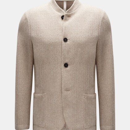 Harris Wharf London - Herren - Strickblazer %27Nehru Jacket%27 beige/weiß gemustert Harris Wharf London - Herren - Strickblazer %27Nehru Jacket%27 beige/weiß gemustert