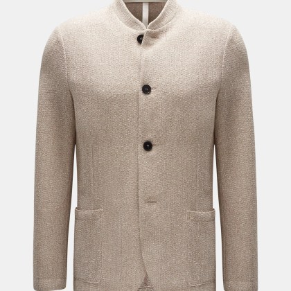 Harris Wharf London - Herren - Strickblazer %27Nehru Jacket%27 beige/weiß gemustert Harris Wharf London - Herren - Strickblazer %27Nehru Jacket%27 beige/weiß gemustert