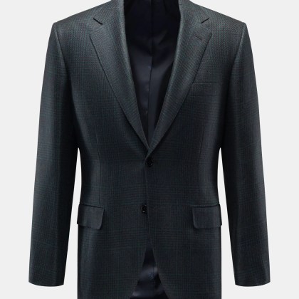 Brioni - Herren - Cashmere Sakko %27New Plume%27 dunkelgrün/schwarz kariert Brioni - Herren - Cashmere Sakko %27New Plume%27 dunkelgrün/schwarz kariert