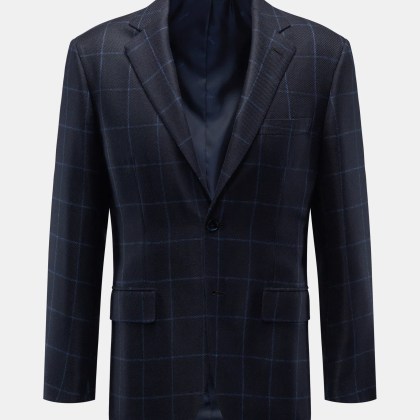 Brioni - Herren - Cashmere Sakko %27New Plume%27 dark navy/blau kariert Brioni - Herren - Cashmere Sakko %27New Plume%27 dark navy/blau kariert