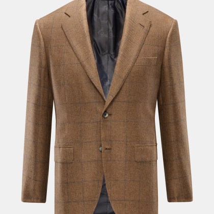 Brioni - Herren - Cashmere Sakko %27New Plume%27 braun/dunkelgrau kariert Brioni - Herren - Cashmere Sakko %27New Plume%27 braun/dunkelgrau kariert